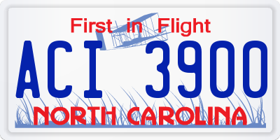 NC license plate ACI3900