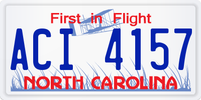 NC license plate ACI4157