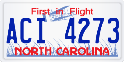 NC license plate ACI4273