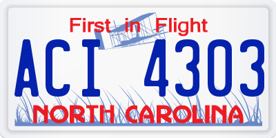 NC license plate ACI4303