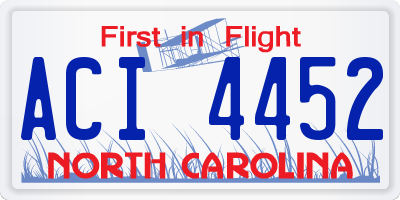 NC license plate ACI4452