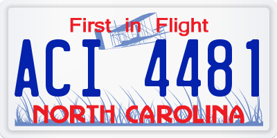 NC license plate ACI4481