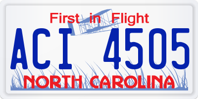 NC license plate ACI4505
