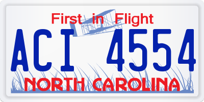 NC license plate ACI4554