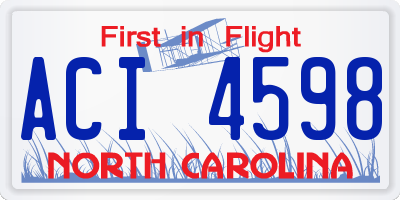 NC license plate ACI4598