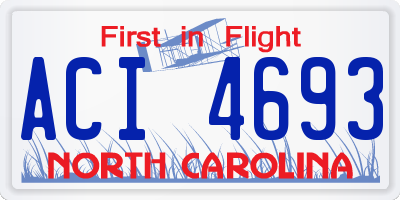 NC license plate ACI4693
