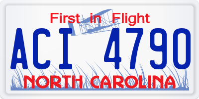 NC license plate ACI4790