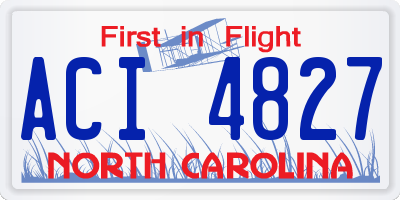 NC license plate ACI4827