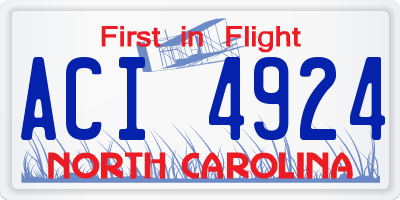 NC license plate ACI4924