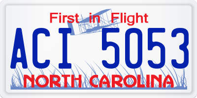 NC license plate ACI5053