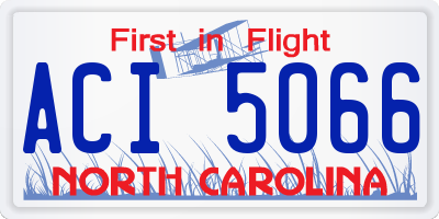 NC license plate ACI5066