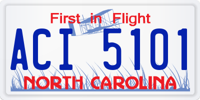 NC license plate ACI5101