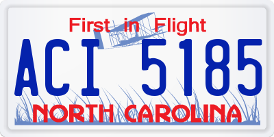 NC license plate ACI5185