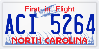 NC license plate ACI5264