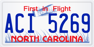 NC license plate ACI5269