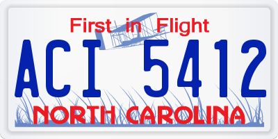 NC license plate ACI5412