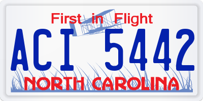 NC license plate ACI5442