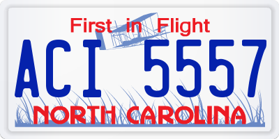 NC license plate ACI5557