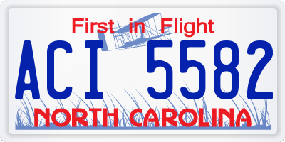 NC license plate ACI5582