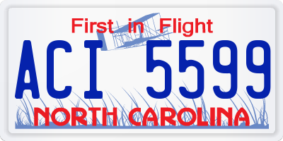 NC license plate ACI5599