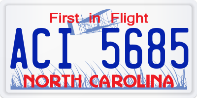 NC license plate ACI5685