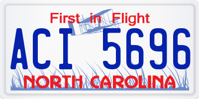 NC license plate ACI5696
