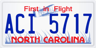 NC license plate ACI5717