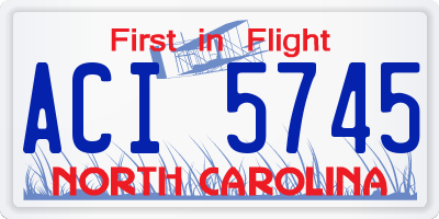 NC license plate ACI5745