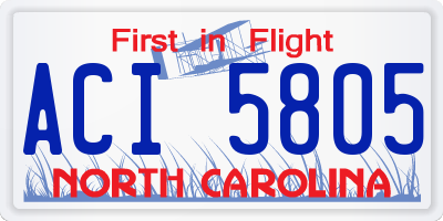 NC license plate ACI5805