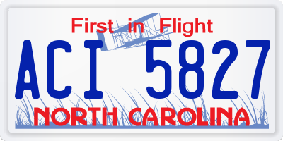 NC license plate ACI5827