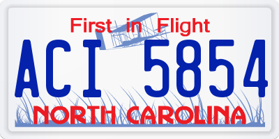 NC license plate ACI5854