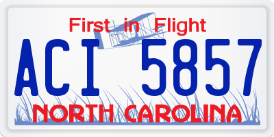 NC license plate ACI5857