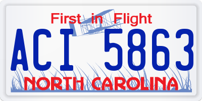NC license plate ACI5863