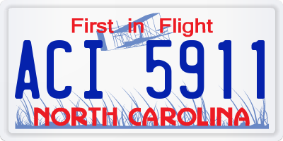 NC license plate ACI5911