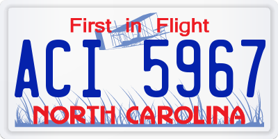 NC license plate ACI5967