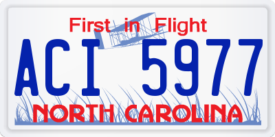 NC license plate ACI5977