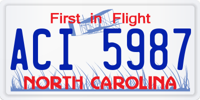 NC license plate ACI5987