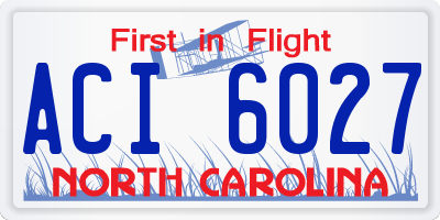 NC license plate ACI6027