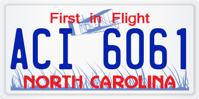 NC license plate ACI6061