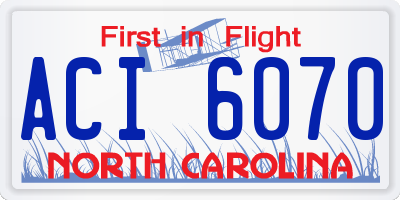 NC license plate ACI6070