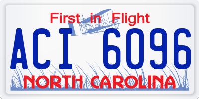 NC license plate ACI6096