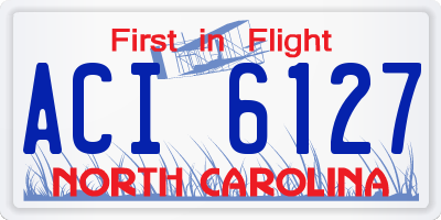 NC license plate ACI6127