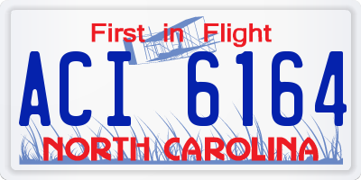 NC license plate ACI6164