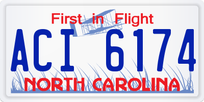 NC license plate ACI6174