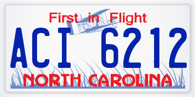 NC license plate ACI6212