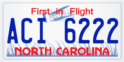 NC license plate ACI6222