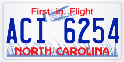 NC license plate ACI6254
