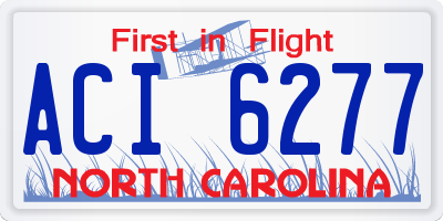 NC license plate ACI6277