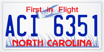 NC license plate ACI6351