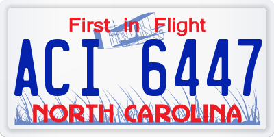 NC license plate ACI6447